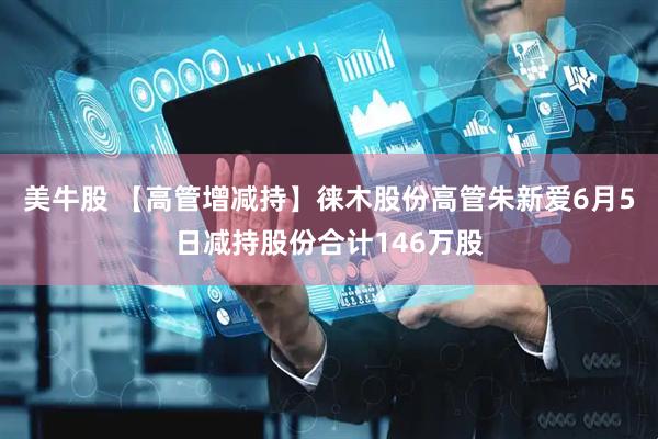 美牛股 【高管增减持】徕木股份高管朱新爱6月5日减持股份合计146万股